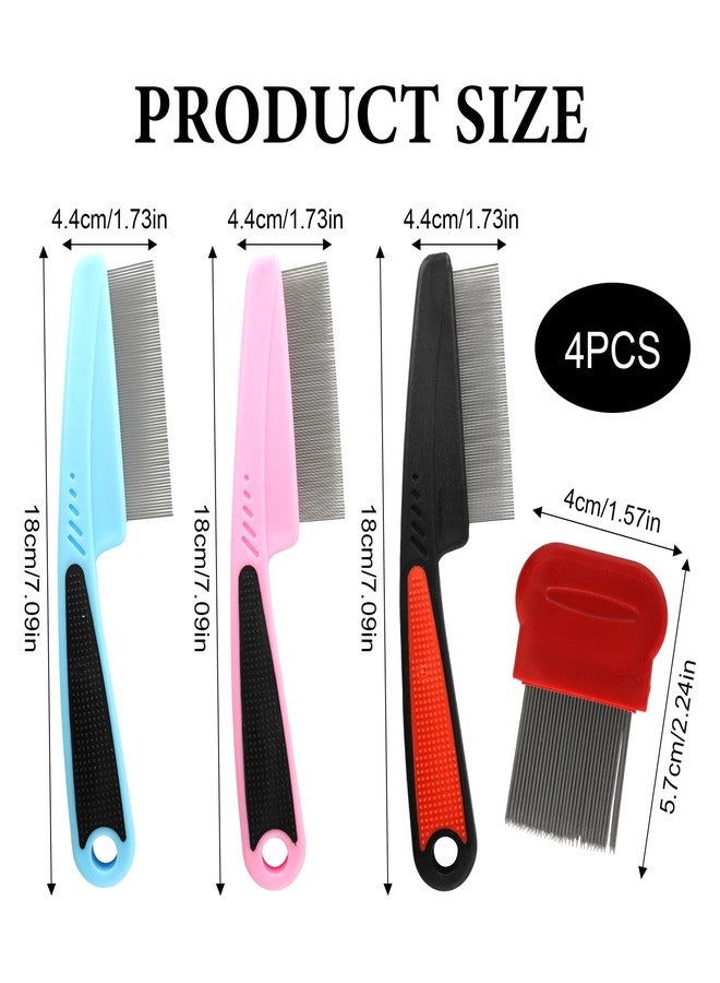 PKRFCJ 3 Pcs of Scalp Comb,Psoriasis,Stainless Steel Fine-Toothed Dandruff Combs,with 1 Bulk Anti-Dandruff,for Scalp Massage Care - Image 2